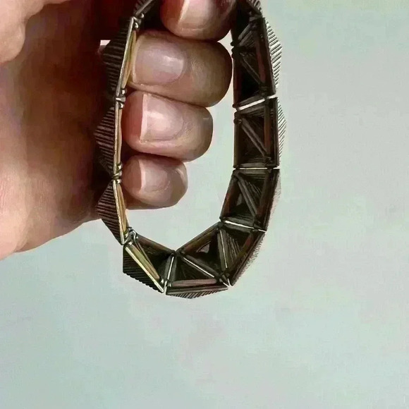 Triangle Aztec Chucky Brown Art to Wear  Bracelet Jewelry Accessory Boho - Picture 4 of 9